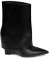 Sergio Levantesi Pointed Toe Black Leather Ankle Boot In Black