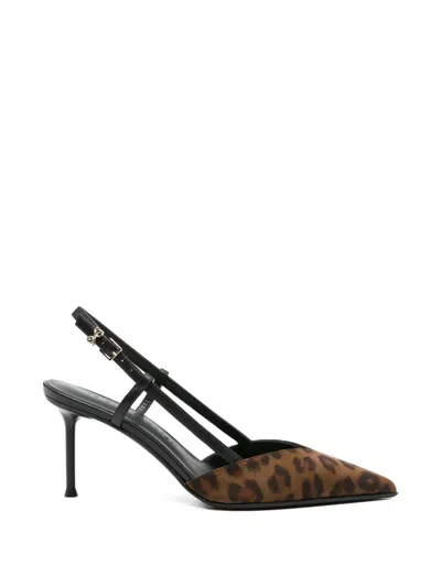 Sergio Levantesi Giulia Leopard Slingback Pumps In Brown