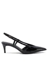 Sergio Levantesi Pointed Toe Slingback Heeled Shoes In Leather In Black