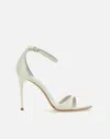 Sergio Levantesi Rave5 White Patent Leather Sandals In White