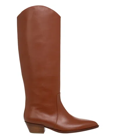 Sergio Levantesi Tan Leather Hilary Boots In Brown