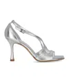 Sergio Levantesi Honey Silver Heeled Sandal In Silver