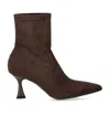 Sergio Levantesi Janet Dark Brown Heeled Ankle Boot In Burgundy