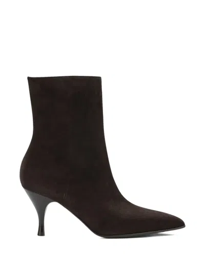 Sergio Levantesi Jodi Pointed-toe Suede Ankle Boots In Black