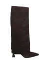 Sergio Levantesi Slouch Suede Boots In Brown