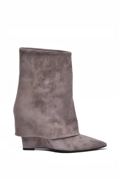 Sergio Levantesi Leather Ankle Boot - Grey In Brown