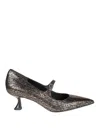 Sergio Levantesi Metallic Mary Jane Pump With Pointed Toe In Brown