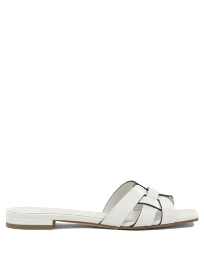 Sergio Levantesi Norma6 Tryde Interwoven Leather Sandals In White