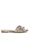 Sergio Levantesi Norma6 Snake-effect Caged Sandals In White