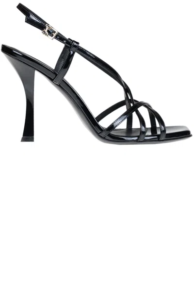 Sergio Levantesi Patent-leather Sandals In Black
