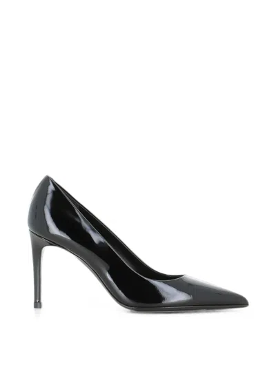 Sergio Levantesi Patent-finish Pointed-toe Pumps In Black