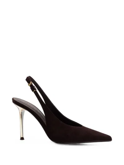 Sergio Levantesi Petra Suede Slingback Pumps In Brown