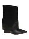 Sergio Levantesi Pointed Toe Black Leather Ankle Boot In Black