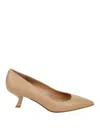 Sergio Levantesi Nude Leather Decollete Pumps With Pointed Toe In Nude & Neutrals
