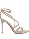 Sergio Levantesi Rebel Stiletto Cross-strap Sandals In Neutral