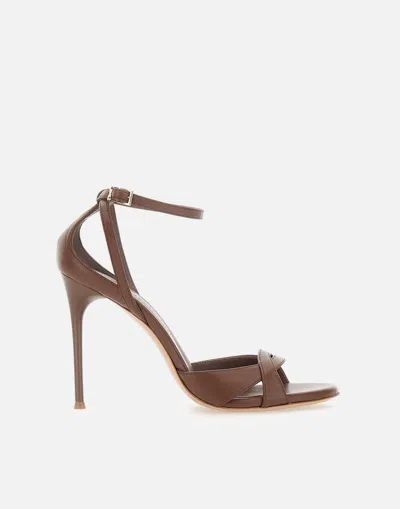 Sergio Levantesi Roxane Brown Leather Sandals