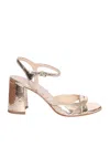 Sergio Levantesi Glenda Snakeskin-effect Block-heel Sandals In Pink