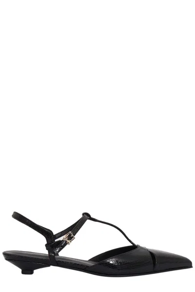 Sergio Levantesi Slingback Pointed Toe Sandals In Black