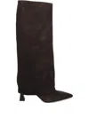 Sergio Levantesi Slouch Suede Boots In Brown