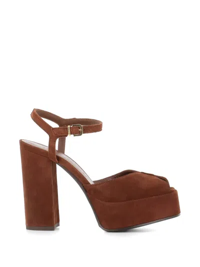 Sergio Levantesi Suede Platform Sandals In Brown