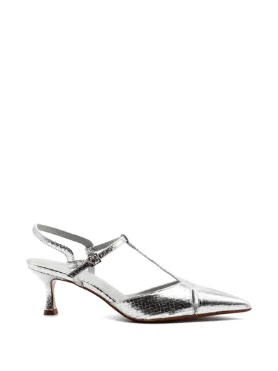 Sergio Levantesi T-strap Sandals In Silver