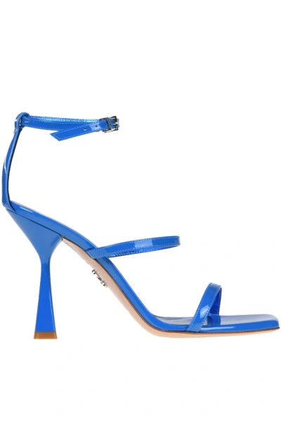 Sergio Levantesi Telen Patent Leather Sandals In Blue