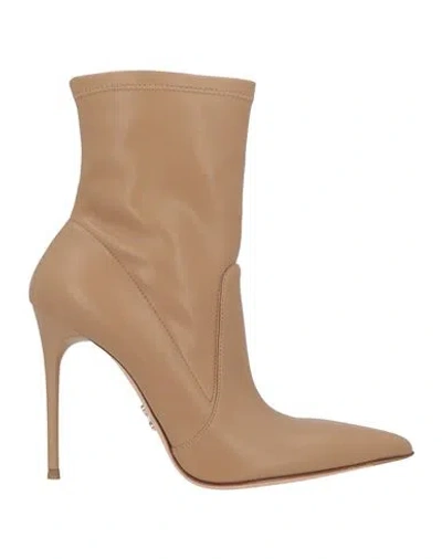 Sergio Levantesi Woman Ankle Boots Camel Size 7 Soft Leather In Brown