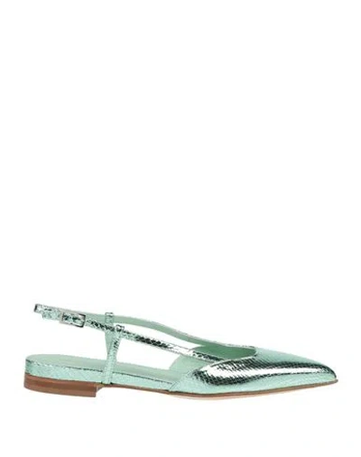 Sergio Levantesi Woman Ballet Flats Light Green Size 8 Leather In Multi