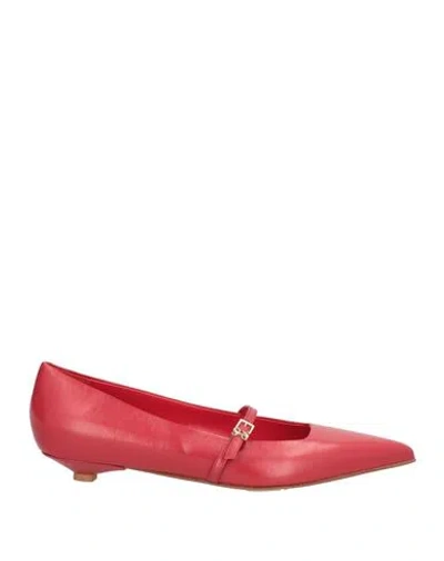 Sergio Levantesi Woman Ballet Flats Red Size 8 Leather