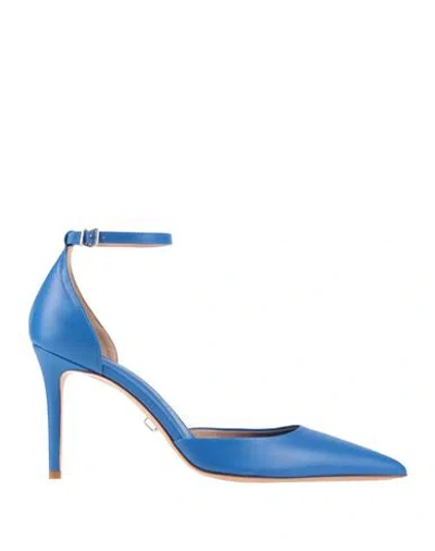 Sergio Levantesi Woman Pumps Blue Size 8 Leather