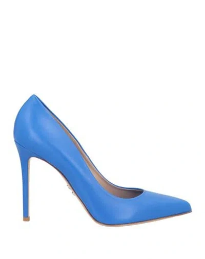 Sergio Levantesi Woman Pumps Bright Blue Size 6.5 Leather