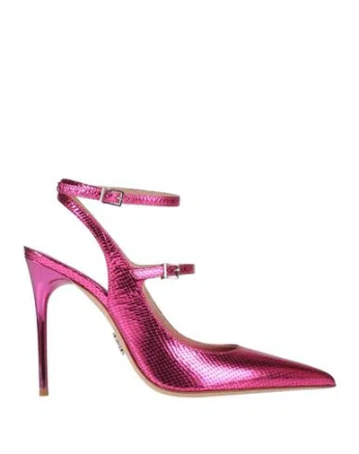 Sergio Levantesi Woman Pumps Fuchsia Size 7 Leather In Pink