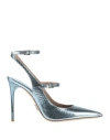 Sergio Levantesi Woman Pumps Light Blue Size 8 Leather