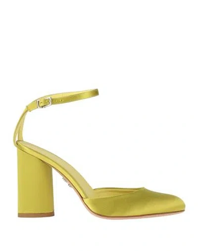 Sergio Levantesi Woman Pumps Lime Green Size 7.5 Textile Fibers