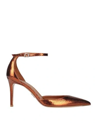 Sergio Levantesi Woman Pumps Rust Size 7 Leather In Red