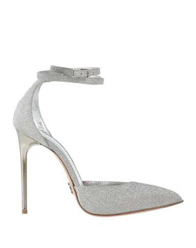 Sergio Levantesi Woman Pumps Silver Size 8 Leather