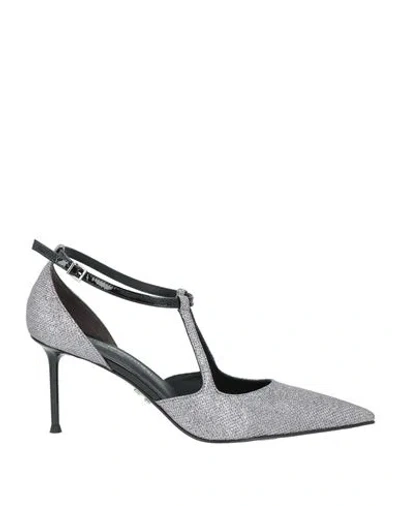 Sergio Levantesi Woman Pumps Silver Size 8.5 Synthetic Material