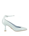 Sergio Levantesi Woman Pumps Sky Blue Size 7 Leather
