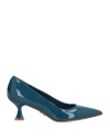 Sergio Levantesi Woman Pumps Slate Blue Size 6 Leather
