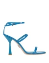 Sergio Levantesi Woman Sandals Bright Blue Size 11 Leather