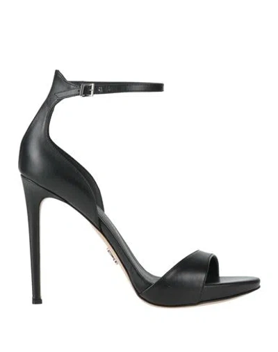 Sergio Levantesi Woman Sandals Black Size 9 Leather