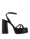 Sergio Levantesi Woman Sandals Black Size 10 Textile Fibers