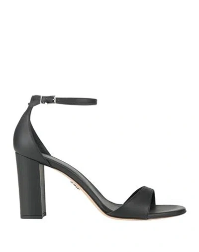 Sergio Levantesi Woman Sandals Black Size 11 Leather