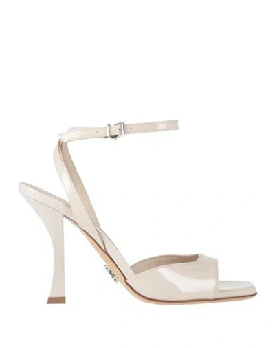 Sergio Levantesi Woman Sandals Blush Size 5 Leather In White