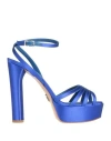 Sergio Levantesi Woman Sandals Bright Blue Size 8 Textile Fibers