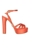 Sergio Levantesi Woman Sandals Coral Size 6 Textile Fibers In Red