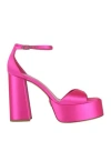 Sergio Levantesi Woman Sandals Fuchsia Size 8 Textile Fibers In Pink