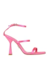 Sergio Levantesi Woman Sandals Fuchsia Size 8 Textile Fibers In Pink
