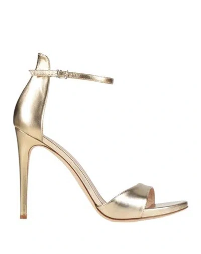 Sergio Levantesi Woman Sandals Gold Size 10 Leather