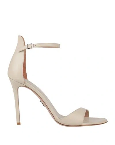 Sergio Levantesi Woman Sandals Ivory Size 10 Leather In Neutral